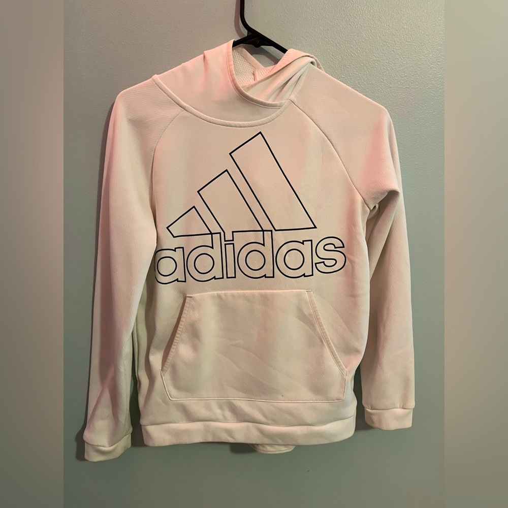 adidas white hoodie // size xs